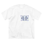 アイヌ小屋・チセのアイヌ文様　母鳥とヒナ ビッグシルエットTシャツ