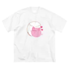 Draw freelyのぶたくんとマシュマロ ビッグシルエットTシャツ