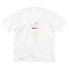 cotton-berry-pancakeの白いちごのパフェ ビッグシルエットTシャツ