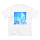 BARE FEET/猫田博人の沖縄の海とアザラシ ビッグシルエットTシャツ