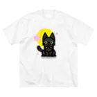 夢見る柴犬のCherry-Blossom-Moon ビッグシルエットTシャツ