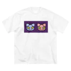 グレープフルーツちゃんのTwoCats_PURPLE ビッグシルエットTシャツ