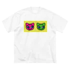 グレープフルーツちゃんのTwoCats_YELLOW ビッグシルエットTシャツ