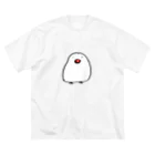 らっこボールのゆるっと かわいい 文鳥さん ビッグシルエットTシャツ