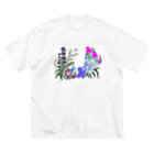 ORIちゃんの花鳥 ビッグシルエットTシャツ