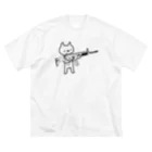 きよのおみせのスカーねこ（黒い線） ビッグシルエットTシャツ