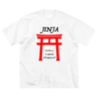 あさやけ洋品店のJINJA(赤） ビッグシルエットTシャツ