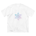 Aika Ishiguroの雪の結晶〜曼荼羅アート＜パープル＞ ビッグシルエットTシャツ
