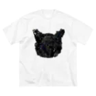 こいぬおじさんの黒猫が集まった黒猫 ビッグシルエットTシャツ