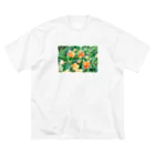 かわしろショップのオレンジの花 ビッグシルエットTシャツ