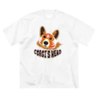 SantaClodaのコーギーズヘッドのコーギーマスクロゴ ビッグシルエットTシャツ