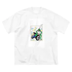 オリジナリティ強めのイグアナバイクくん ビッグシルエットTシャツ