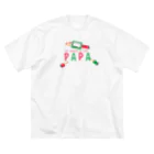 イラスト MONYAAT のちびた色鉛筆 PAPA*A ビッグシルエットTシャツ