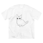 とらねこ横丁の猫のしろしろ夏シャツ ビッグシルエットTシャツ