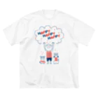 8anna storeのHAPPY HAPPY HAPPY！上を向いて笑おう！夏バージョン ビッグシルエットTシャツ