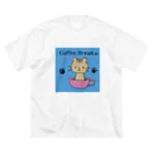 bibibi53のキジトラ さくら 猫（Coffee Break） ビッグシルエットTシャツ