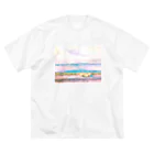 ネコとソラのYELLOW CAR  ビッグシルエットTシャツ