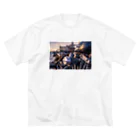 takashikickの夕日が映るバイク Big T-Shirt