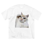 もっちりねこのもっちりねこ はーい ビッグシルエットTシャツ