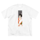 陽気絵屋(Yo-U-Ki-e, ya)-POP浮世絵のYo-U-Ki-e「市川鰕蔵」縦型Tシャツ【浮世絵】 Big T-Shirt