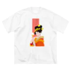 陽気絵屋(Yo-U-Ki-e, ya)-POP浮世絵のYo-U-Ki-e「正直者・ソフトクリームおいしい」縦型Tシャツ【浮世絵】 Big T-Shirt