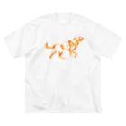 ゴールデンかわいいのゴールデン_シンプルオレンジ ビッグシルエットTシャツ