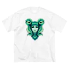 ハテナ☀️🛡️の蛸少女Green ビッグシルエットTシャツ