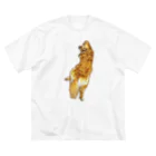 flatcoatedretrieverのgolden retriever ビッグシルエットTシャツ