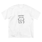 しろねこ　さんかくshopのさんかく　やせたいしろねこ ビッグシルエットTシャツ