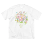 リトマスブルーム の花束１ ビッグシルエットTシャツ