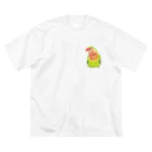 森図鑑の[森図鑑]コザクラインコ ノーマル ビッグシルエットTシャツ