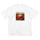 luyulkyotoのカフェラテスト ビッグシルエットTシャツ