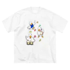 Saneponのアヒル音楽隊 ビッグシルエットTシャツ