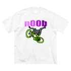 komgikogikoのnoob(ヘッタクソ)ムラサキ ビッグシルエットTシャツ