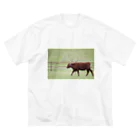 f.animalsの歩く牛 ビッグシルエットTシャツ