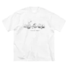 うめ：バケツぬりのペンギンレストラン ビッグシルエットTシャツ