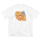 サメとメンダコ[namelessmm2]のたい焼き食べたいサメとメンダコ ビッグシルエットTシャツ