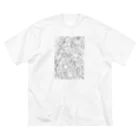 katyanosekaiのtrippy world 白黒 ビッグシルエットTシャツ