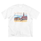 ISFnet_Benefit_Aoyamaのポーランド画 ビッグシルエットTシャツ