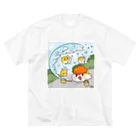 よいこのきんぎょの打ち水 ビッグシルエットTシャツ