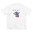 ガイコツの犬のHey！ ビッグシルエットTシャツ