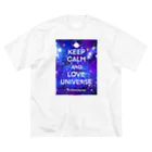 COSMOSIDEAのKEEP CALM AND LOVE UNIVERSE ビッグシルエットTシャツ