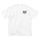 猫ねむりzzz..のブチ猫さん(ワンポイント)  ビッグシルエットTシャツ