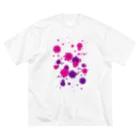 MAGENTA INFINITYのピンク紫のしぶき ビッグシルエットTシャツ