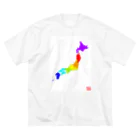 Slzy andelaの日本（虹） ビッグシルエットTシャツ