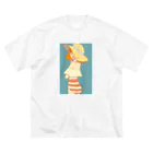 takaohaijiのレトロガール1 ビッグシルエットTシャツ