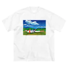 GALLERY misutawoの草原の飛行機 ビッグシルエットTシャツ