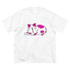 アソマサヤのくつろぐ猫ピンク Big T-Shirt