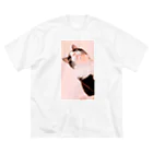 meowのハチワレ ビッグシルエットTシャツ