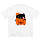 くろねこClochetteのかぼちゃくろねこ ビッグシルエットTシャツ